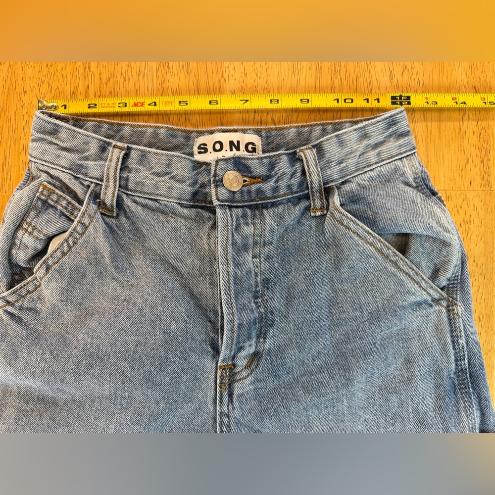 S.O.N.G. Carpenter Wide Leg Button Fly Jeans Womens 0/24 High Rise Carpenter - Picture 4 of 7